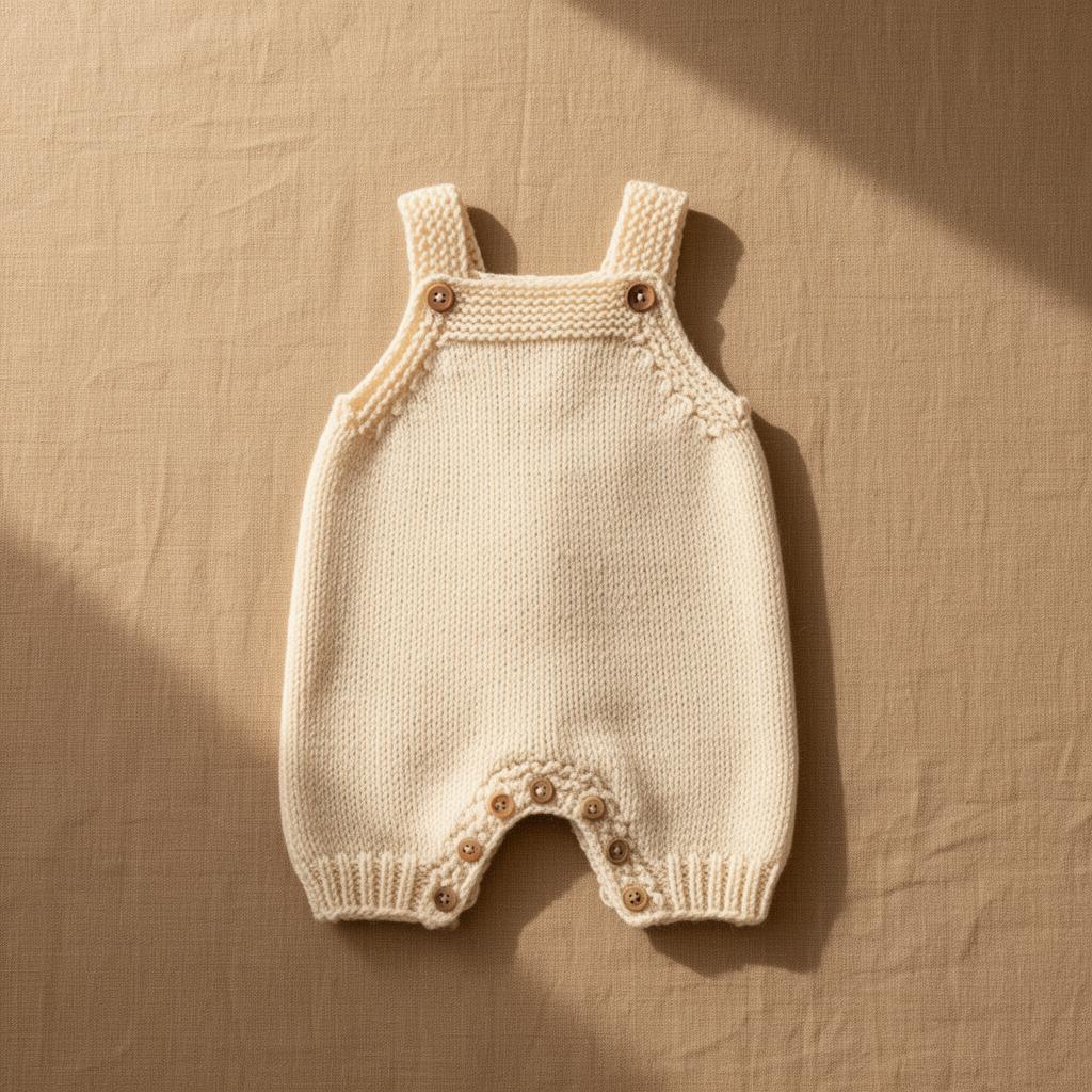 Handgestrickter Baby-Overall aus Baumwolle
