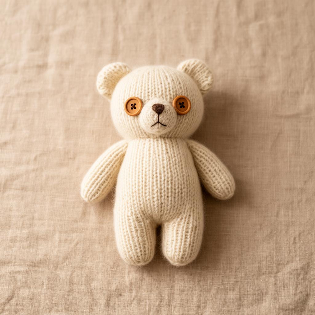 Handgestrickte Strickteddys